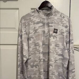 Antigua, Toyota Gray Camo Zip Up Sweater
